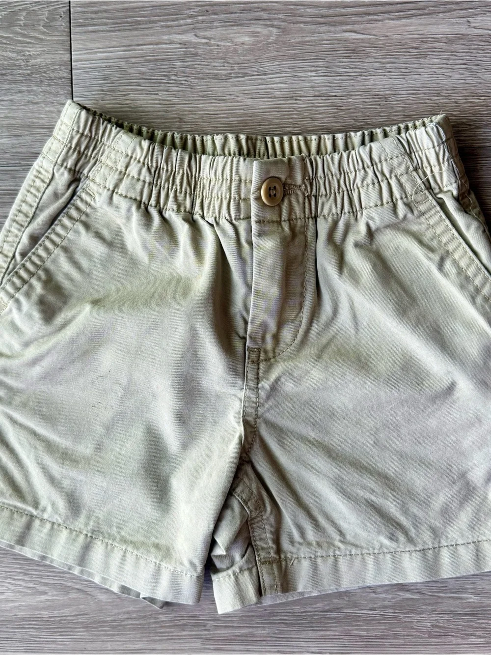 Ralph Lauren Light Khaki Elastic-Waist Cotton Bermuda Shorts